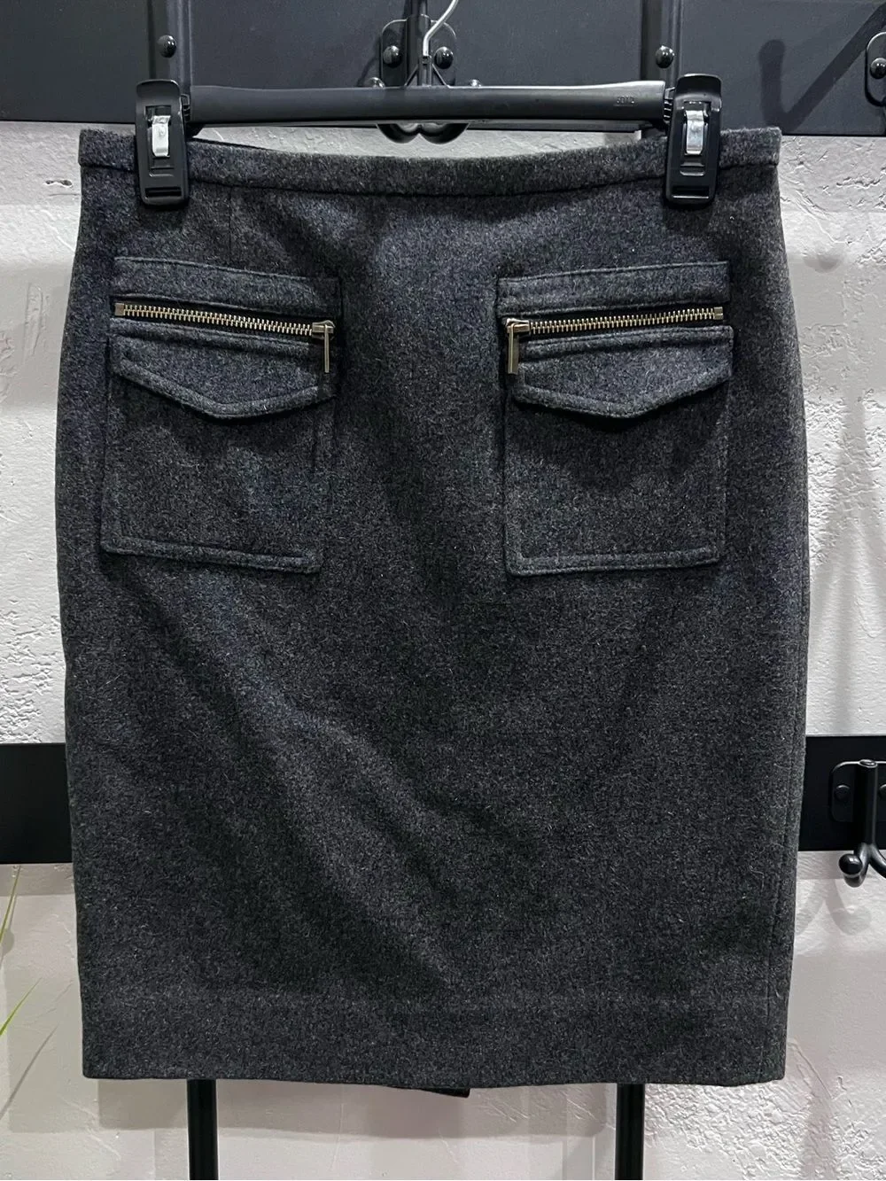 J.Crew Wool Pencil Skirt Charcoal Grey Size 0